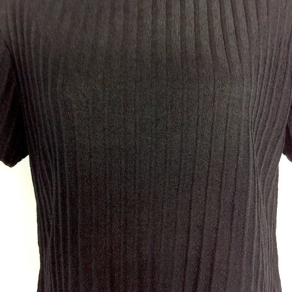4/$25 Vintage Tiramisu Black Mock Neck Shirt Top Petite - Picture 4 of 7